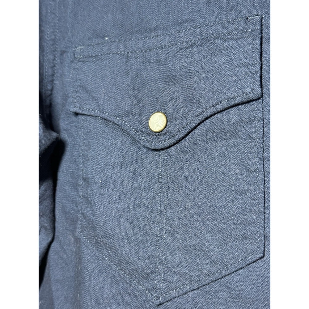 Tecovas Pearl Snap Western Shirt Mens Medium Navy Blue Long Sleeve 100% Cotton - Picture 3 of 10